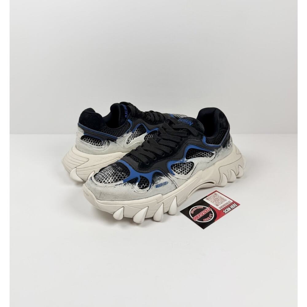 Size 40EU/7US - Balmain B-East Blue White Painted Sneakers